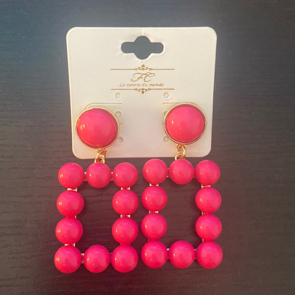 Never Worn Barbie Pink Earrings